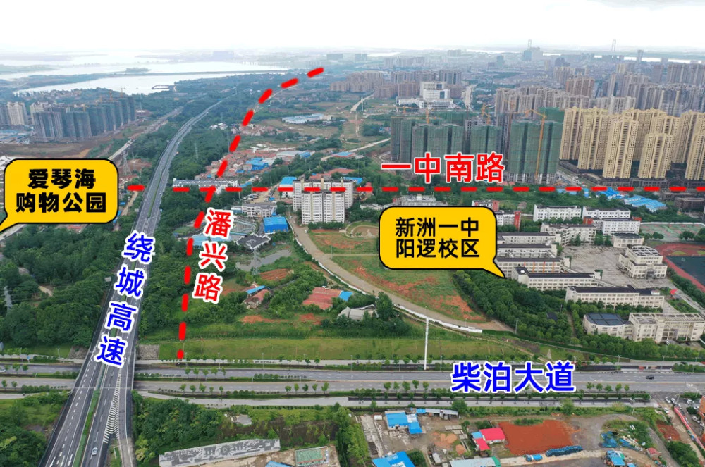 与慈天公路一期交叉口,经刘家咀向北,跨府河,童家湖与孝汉大道相交