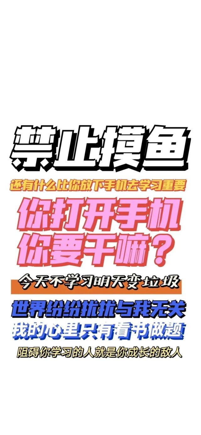 手机壁纸:禁止摸鱼自律壁纸