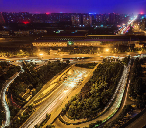 西安幸福林带夜景图片