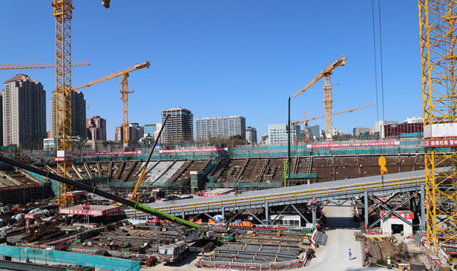 高清传统外观现代场馆工体改造复建进入地面施工阶段