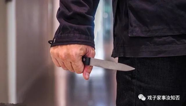 情急之下,她从另一个口袋掏出那把黑色水果刀,反手握刀胡乱挥舞着刺中