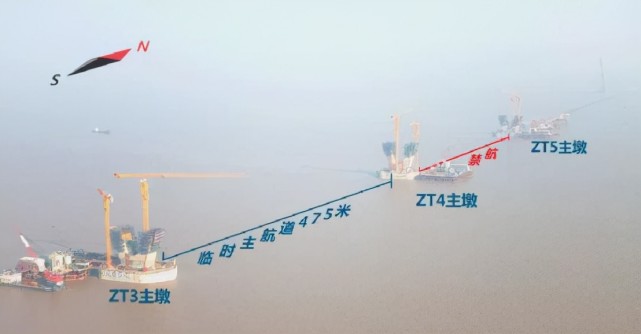 图为施工中的舟岱大桥