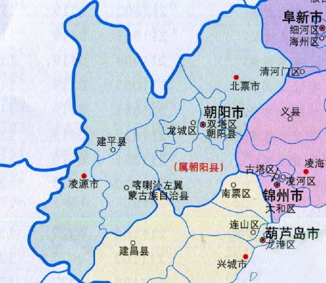 辽宁朝阳区域划分图图片