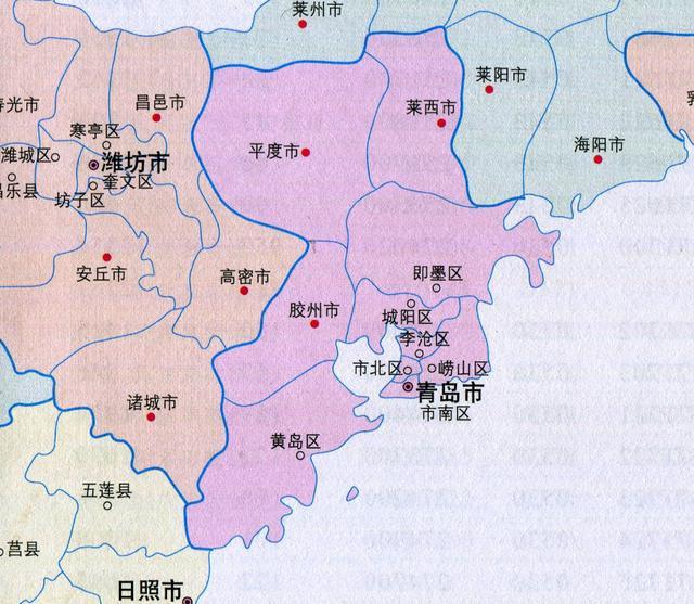 城阳区,即墨区,3个县级市(胶州市,平度市,莱西市)共计10个县级行政区