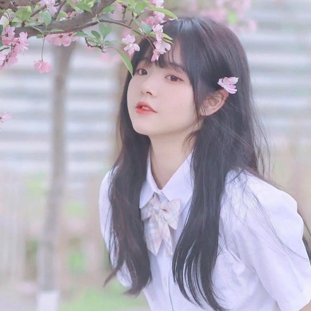 ins风女头遇见你的那天樱花开满南山