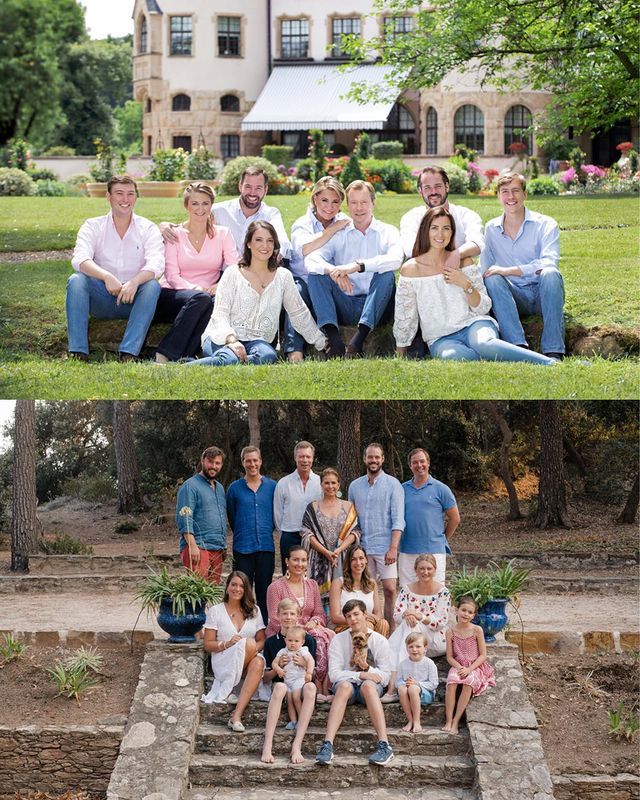 卢森堡王室久违发全家福大公夫人瘦了变年轻1岁小王子肉嘟嘟抢镜