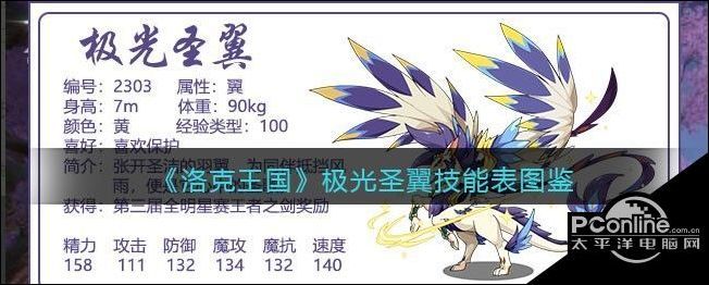 洛克王国极光圣翼技能表图鉴