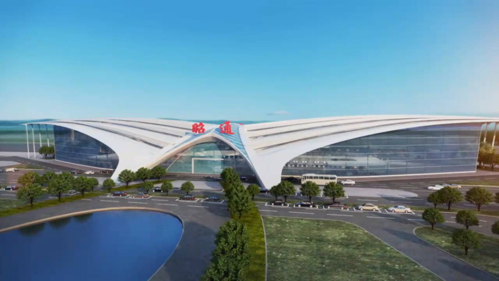 热火朝天的昭通新机场建设工地,与飞机忙碌起降的昭通机场相距15公里