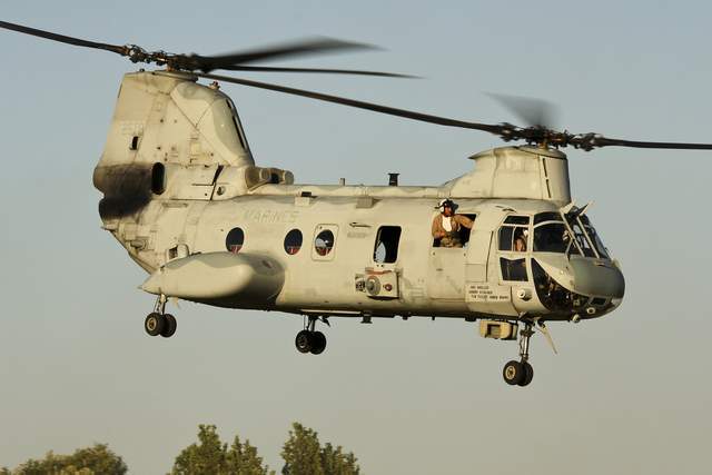 美国宣布放弃在喀布尔的7架ch46可能执行过西贡撤离任务