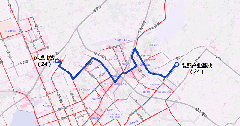 24路公交線路(試運行)示意圖