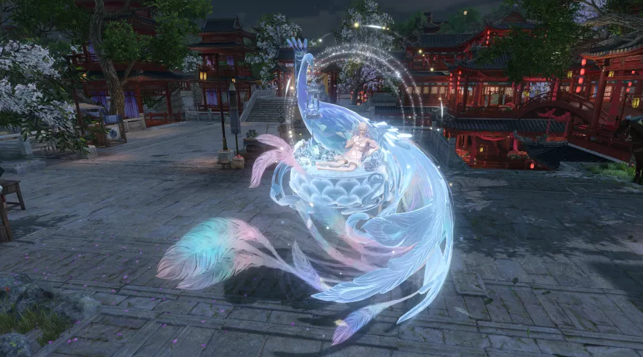 逆水寒玩家买奢华大孔雀坐骑一次可坐30人专带人旅游月入上万