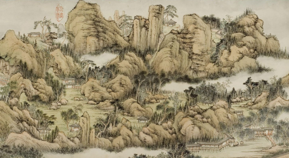 清 钱维城 狮子林图卷狮子林在倪瓒的推动下辉煌过一阵,但在明代中