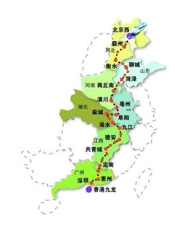 京九铁路线路图 站点图片