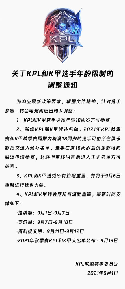 未成年防沉迷新规 Kpl或被重创 未满18无缘上场 K甲资格赛延期 全网搜