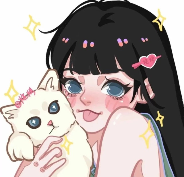 "团头"女生动漫 我和我的猫猫