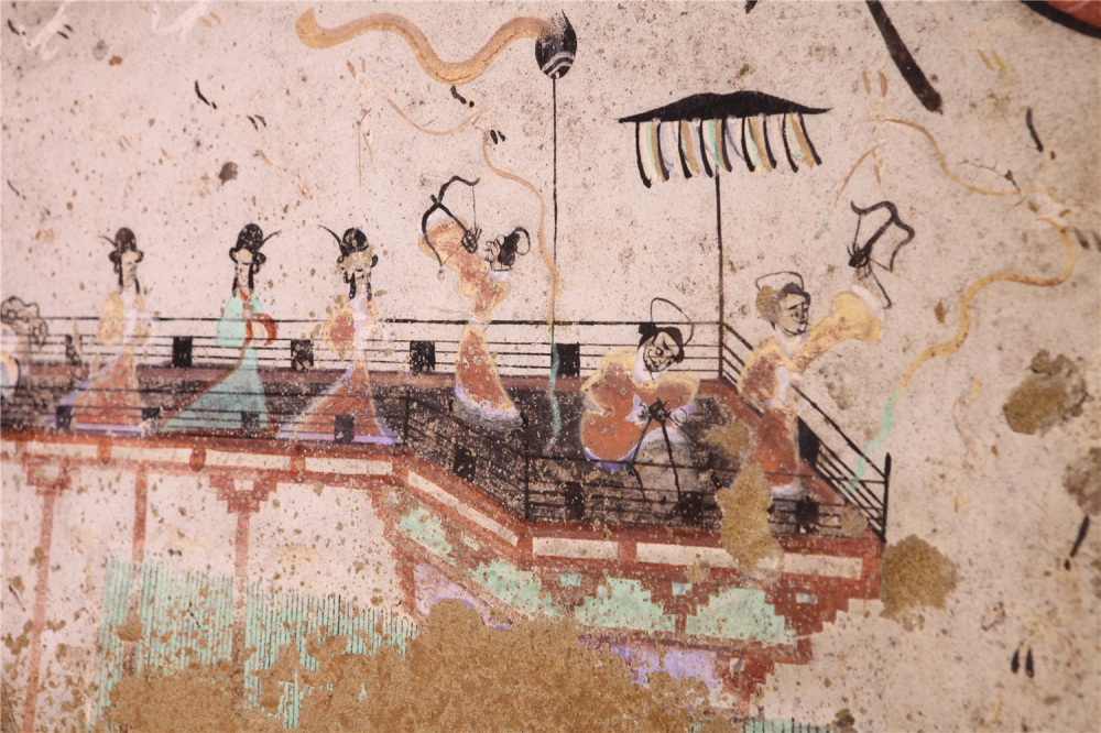 米兰壕汉代壁画墓人马图米兰壕汉代壁画墓贵族图米兰壕壁画浮雕菩提塔