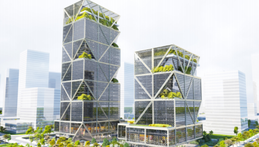 封顶广州南沙粤海广场南塔拔地而起