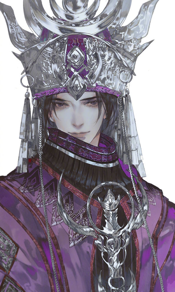 五毒服装风格为紫色苗族服饰,多佩戴银饰.