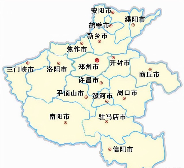 河南省市划分图图片