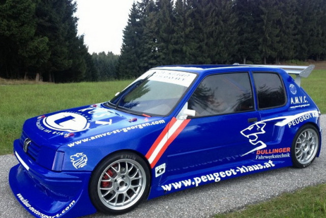 爆改标致205254匹马力车重仅750公斤