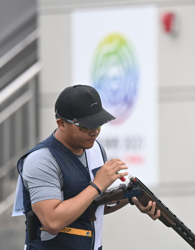 全运会射击韩旭男子飞碟双向夺金