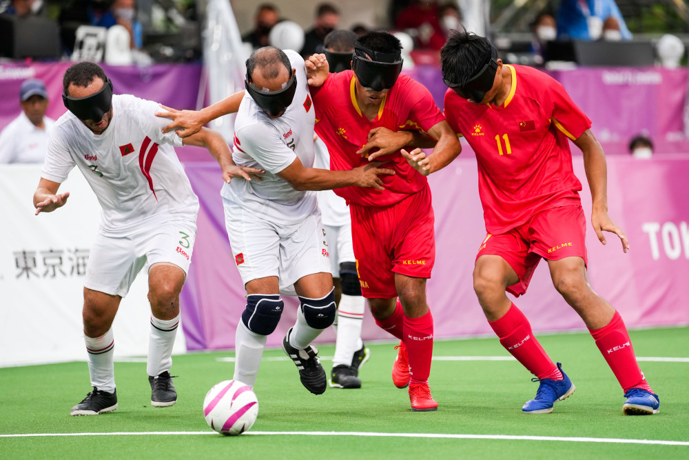 (东京残奥会)五人制盲人足球——铜牌争夺战:中国队不敌摩洛哥队