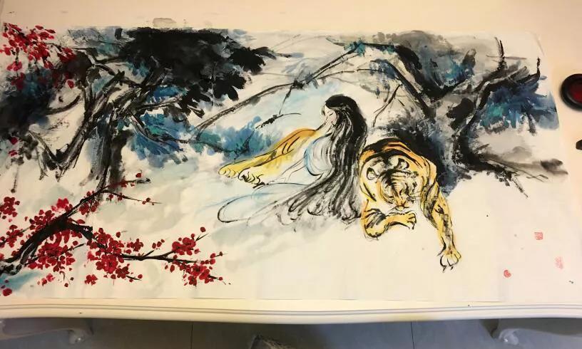 张馨予画了幅梅花卖了70980元网友是个才女