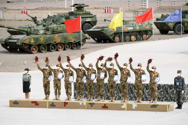 国际军事比赛2021库尔勒赛区闭幕中国包揽3个项目所有金牌