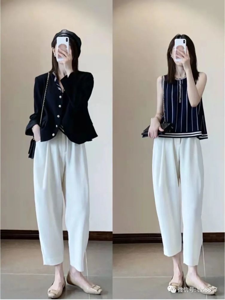 秋天白色裤子怎么搭配衣服和鞋子