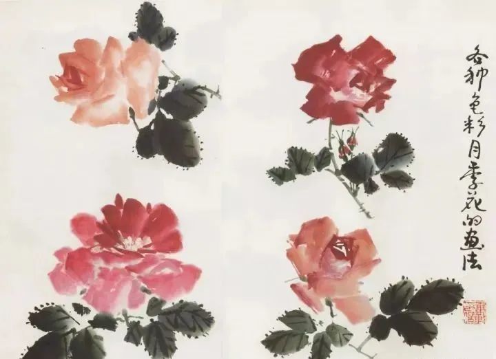 写意花鸟教程——月季画法