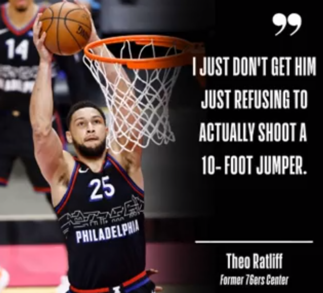 西蒙斯晒自拍表情愤怒 名宿:不理解他为何拒绝跳投