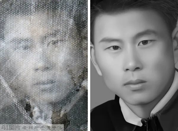 60年代破损半身结婚照修复,弥补心中无法释怀的愧疚