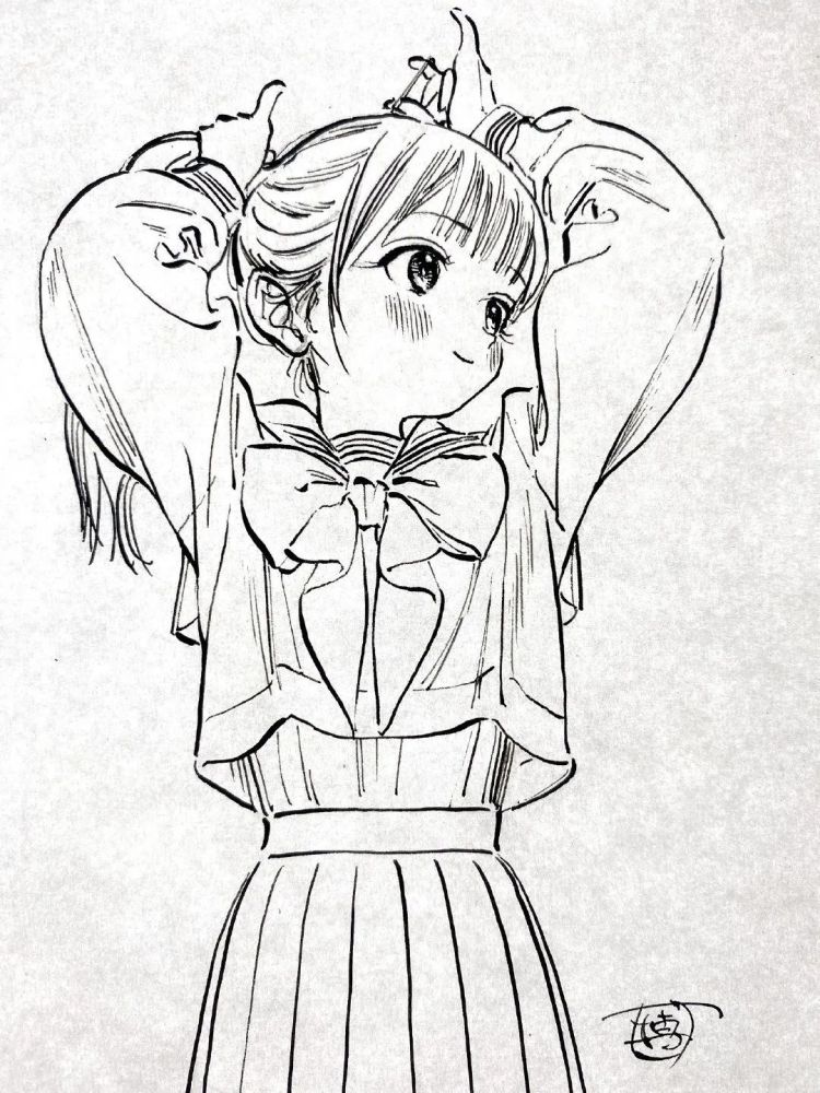 绘画素材有了这组线稿素材还怕画不好灵动少女