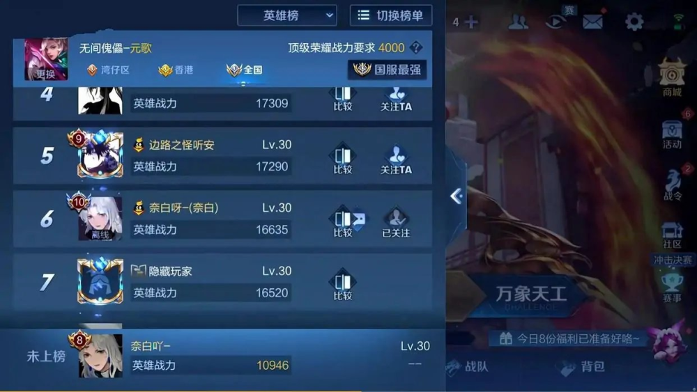"元歌三杰"换人了,奈白成为新大三元歌之一,枷锁属于独一档