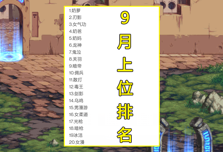 dnf各职业排行榜_DNF:9.08职业天梯排名!像素头太搞笑,红眼气功已成幻神