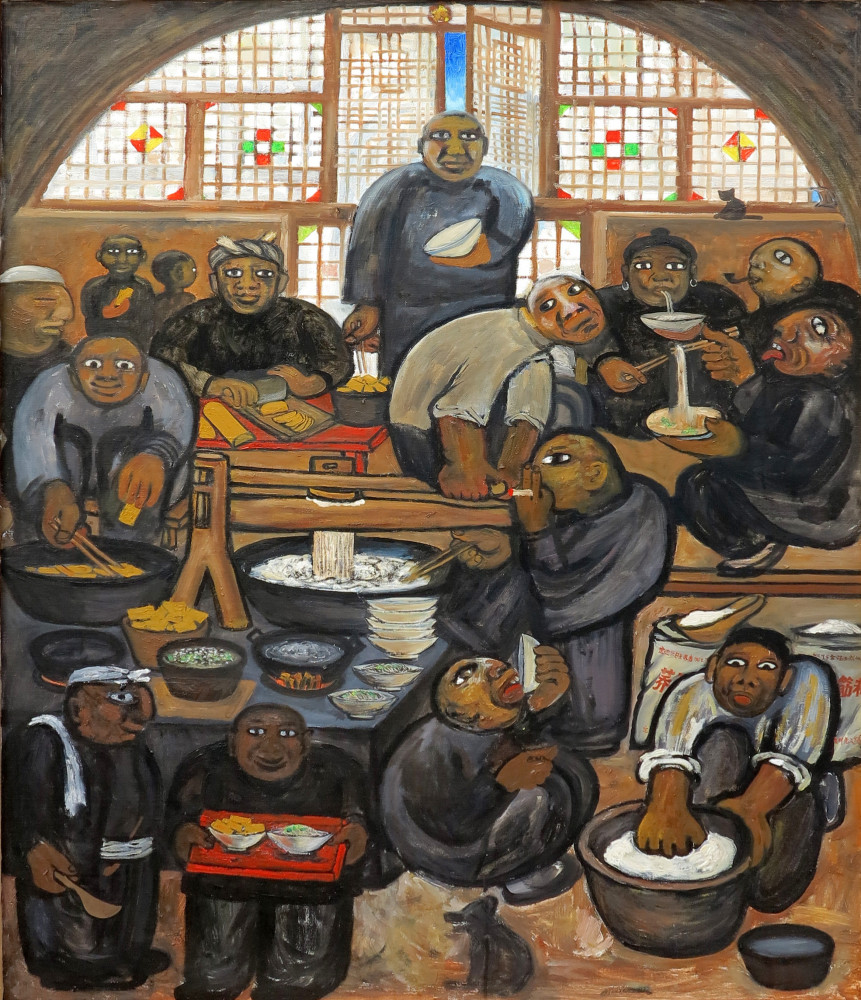 陕北民俗油画丰收时节