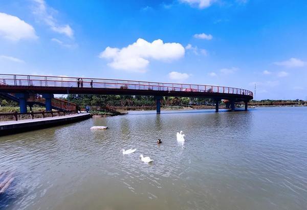 图说安阳丨初秋天空蓝 洪河白云现