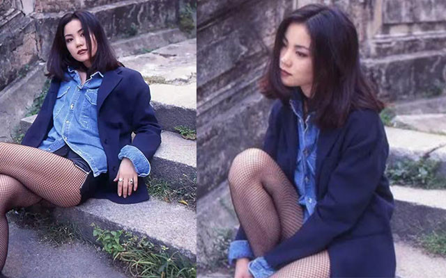 年轻时的王菲美腿图片