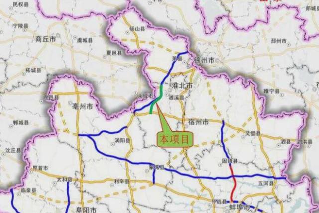 接s25徐州至阜陽高速公路宿州段,終於g1516鹽洛高速既有濉溪互通以西