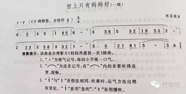 笛子考級一級世上只有媽媽好基礎講解示範