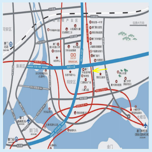 從招商手冊中,能看到5號線經翔安新店,翔安南部新城而後通向島內湖裡