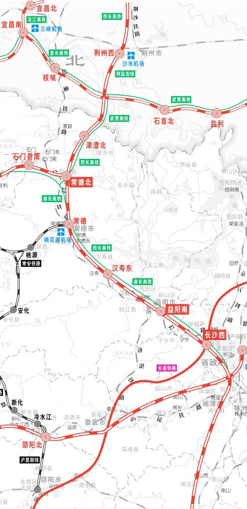 湘鄂新一輪高鐵統籌規劃優化武陵山經濟區幹線圖