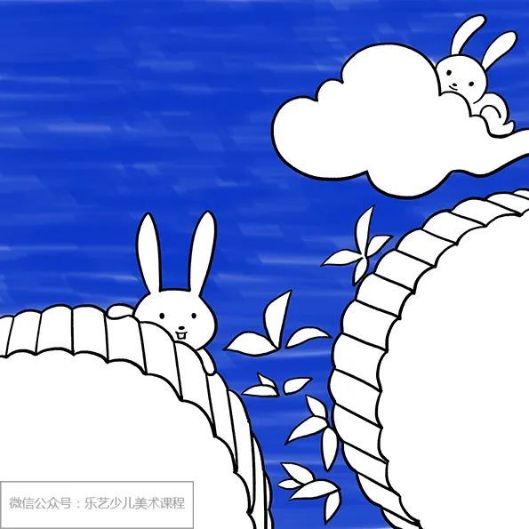 接下来我们用马克笔绘制深蓝色背景,衬托画面的主要元素.