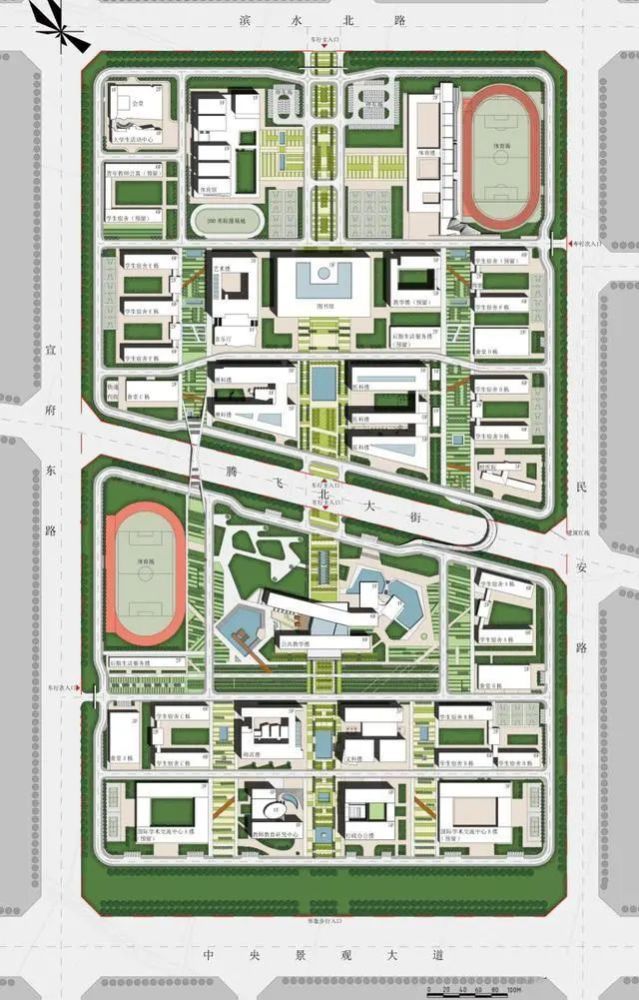 (张家口学院新校区平面图)据了解,除张家口学院新校区之外,河北北方