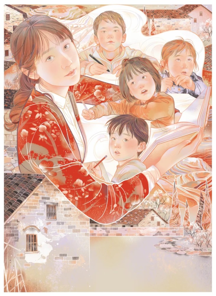 《小村大爱》中国日报插画师 李旻