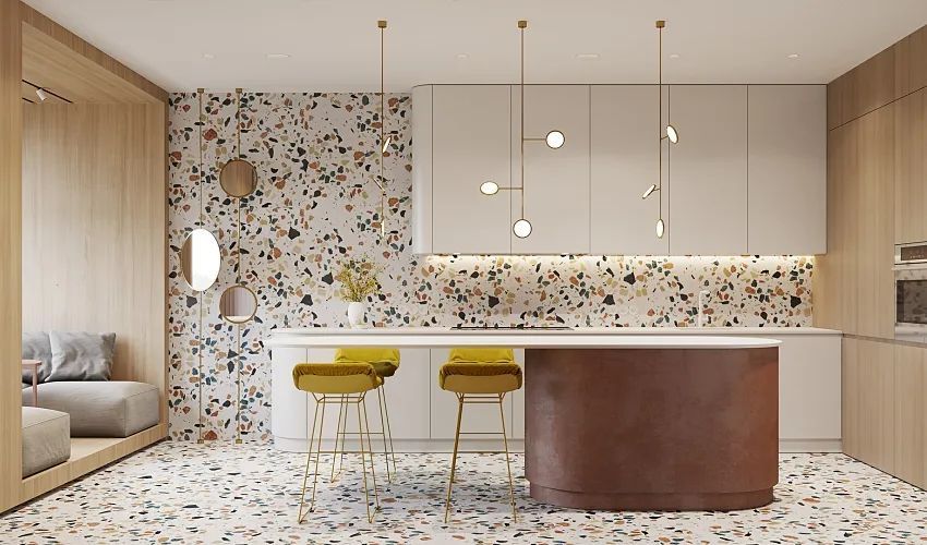 今日屋主丨厨房竟然可以这么可爱轻快求求你用用水磨石吧