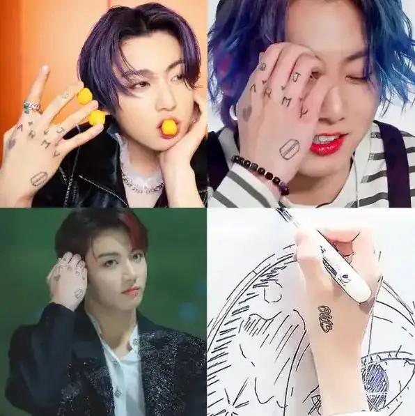 现在胳膊上已经没有空隙了,除了手腕部分以外,柾国整个右臂都用纹身