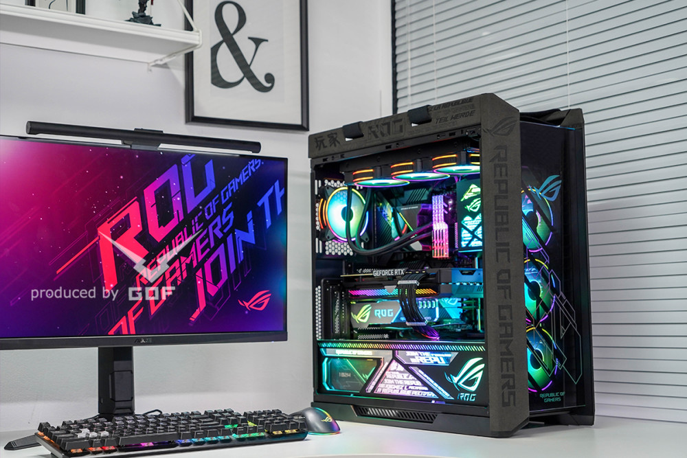 翻毛皮rog太阳神定制主机还是有光的时候好看