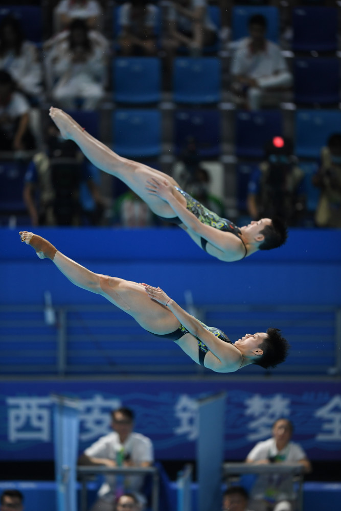 (全运会)跳水——女子双人3米跳板:施廷懋/王涵夺冠