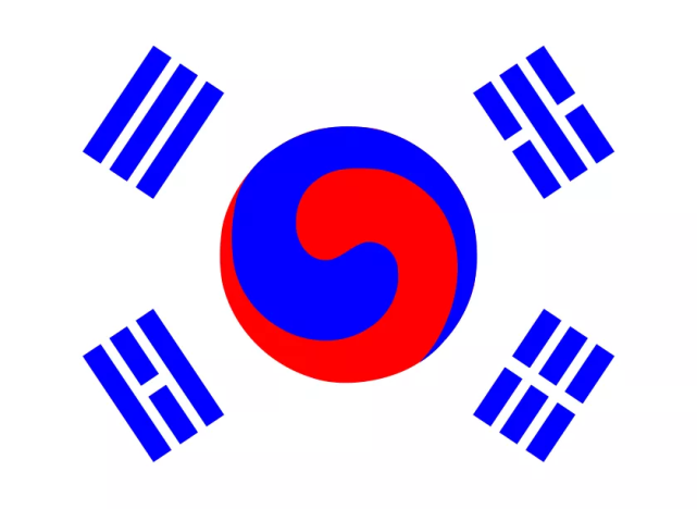 然后又变成这样……▲最后的"大韩帝国"国旗是这样由于朝鲜那时还是